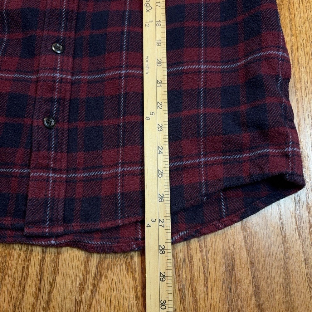 Orvis‎ Flannel Shirt Mens Medium Red Blue Buffalo Plaid Heavyweight Shacket - Picture 7 of 9